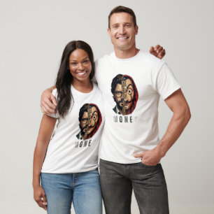 Camiseta Máscara de Rosto Dividido A Máscara Negra