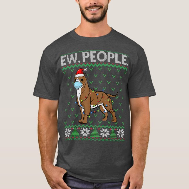 Camiseta Máscara de Rosto Máscara Pessoas de Natal Feio (Frente)