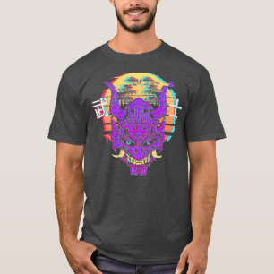Camiseta Máscara De Samurai De Onda Simétrica Com Árvore