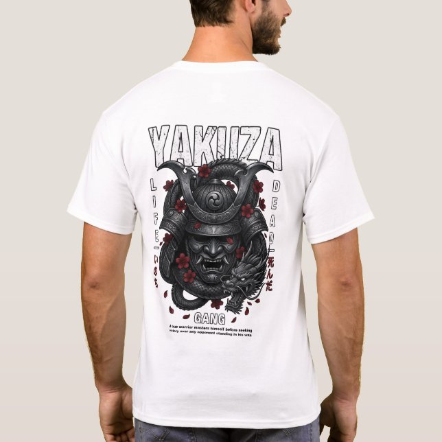 Camiseta Máscara de Samurai Dragão Yakuza  (Verso)