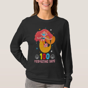 Camiseta Máscara De Sereia Engraçada 100 Dias De Meninas Es