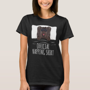 Camiseta Máscara de Sono Preta Skye Terrier Dormindo Oficia