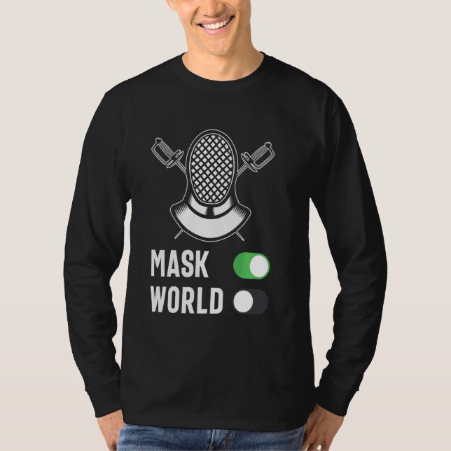Camiseta Máscara de Switch do Modo de Esgrima no Mundo Desl (Frente)