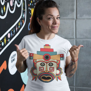 Camiseta Máscara de tribo Aztec
