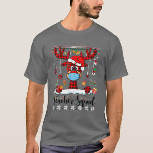 Camiseta Máscara de Xadrez de Natal da Família de 2021 Ru