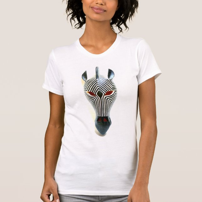 Camiseta Máscara de zebra branca/preta (Frente)