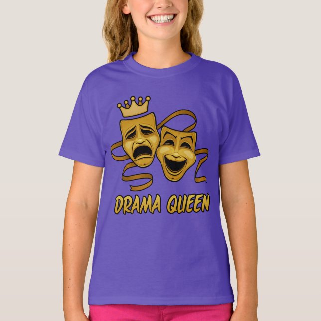 Camiseta Máscara Dourado do teatro da comédia e da tragédia (Frente)