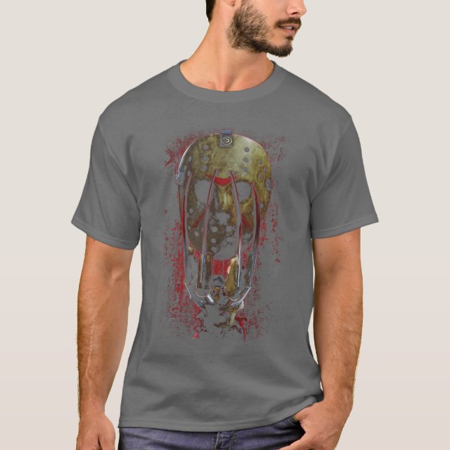Camiseta Máscara e Garras Freddy vs Jason (Frente)