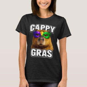 Camiseta Máscara engraçada de mardi gras capivara meme