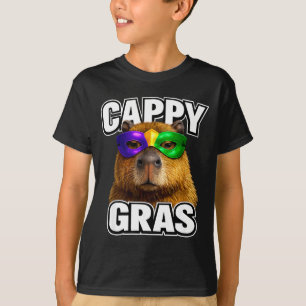 Camiseta Máscara engraçada de mardi gras capivara meme 