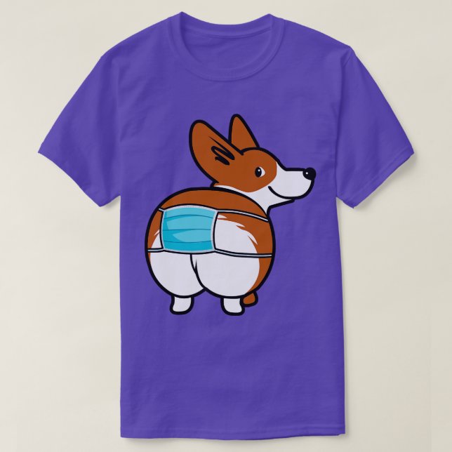 Camiseta Máscara Engraçado de Corgi (Frente do Design)