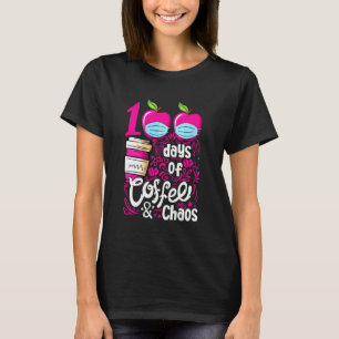 Camiseta Máscara Facial 100 Dias De Café E Caos Professora