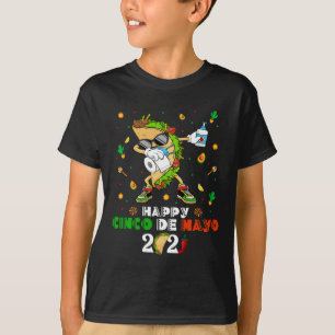 Camiseta Máscara Facial Dabbing Taco Cinco De Mayo 2021 Qua