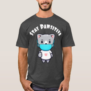 Camiseta Máscara Facial de Gato Kawaii Fofinho Kitty Positi