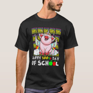 Camiseta Máscara Facial de Porco Cute 100 Dias de Escola Pr
