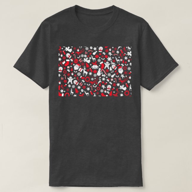 Camiseta Máscara Facial Divertida de Natal 6 (Frente do Design)
