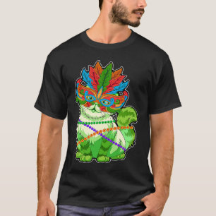 Camiseta Máscara Facial do Festival de Gato Mardi Gras 2021