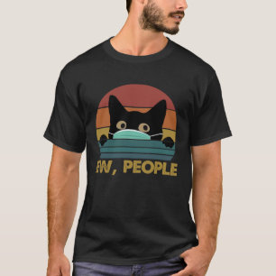 Camiseta Máscara Facial Pessoas Eca Gato Preto Vintage Esse