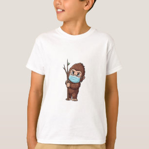 Camiseta Máscara Facial Tímida Sasquatch para Crianças