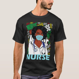 Camiseta Máscara Facial Uniforme de Enfermeira Preta Femini