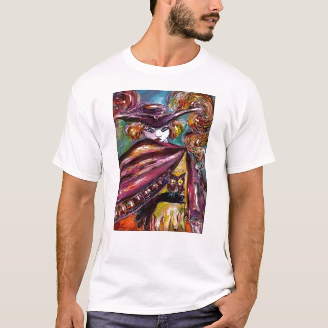 Camiseta Máscara FAUST/Misteriosa com Tricorn e Coruja (Frente)