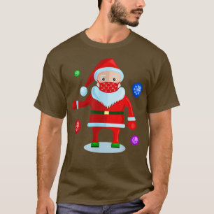 Camiseta máscara feia de natal santa claus floco de neve