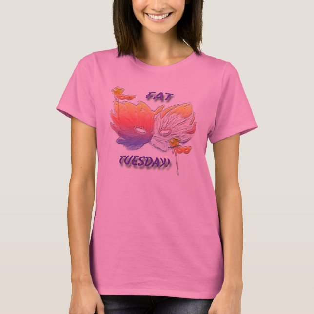 Camiseta Máscara gorda de terça-feira (Frente)
