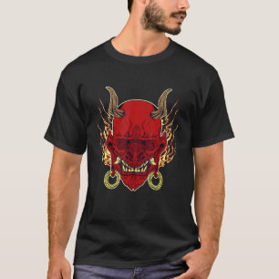 Camiseta Máscara Hannya Tradicional Japonesa Demônio Oni Ve