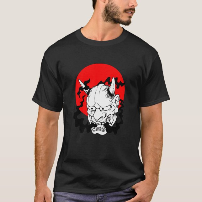 Camiseta Máscara Hannya yokai japonês Ogre oni harajuku art (Frente)