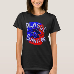 Camiseta máscara médica da peste sobrevivente da peste