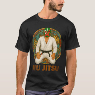 Camiseta Máscara Mexicana de Jiu Jitsu em Estilo Antigo Luc