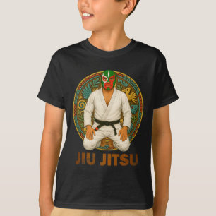 Camiseta Máscara Mexicana de Jiu Jitsu em Estilo Vintage Lu