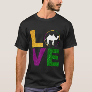 Camiseta Máscara Miçanga Mardi Gras I Love Camel