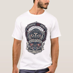 Camiseta Máscara Patriótica Guardiã Liberdade Inspirada Mil
