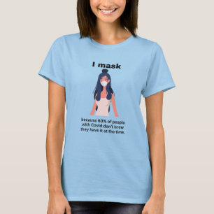 Camiseta Máscara porque 60% das pessoas com Covid...