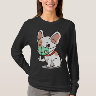 Camiseta Máscara Respiratória Vestida por Buldogue Francês