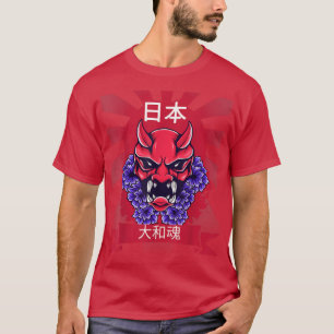 Camiseta Máscara Sun Japonesa Samurai Oni Demon Japonês (2)