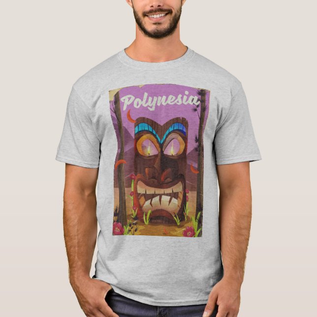 Camiseta Máscara Tiki da Polinésia (Frente)