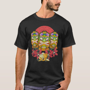 Camiseta Máscara Tiki Havaiana Festa Luau Totem Polinésio F