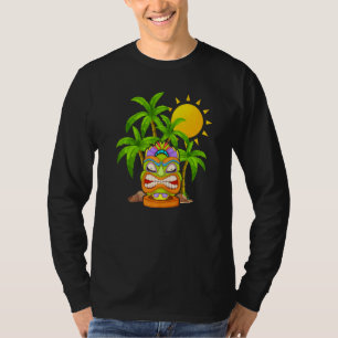 Camiseta Máscara Tiki Palmeiras Polinésias Totem Havaiano L