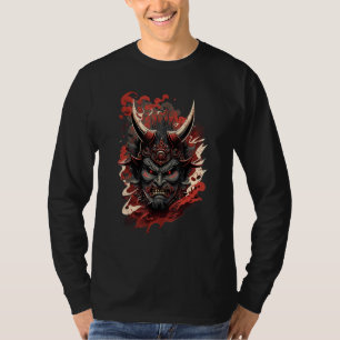 Camiseta Máscara Tradicional Japonesa de Demônio, Diabo Oni