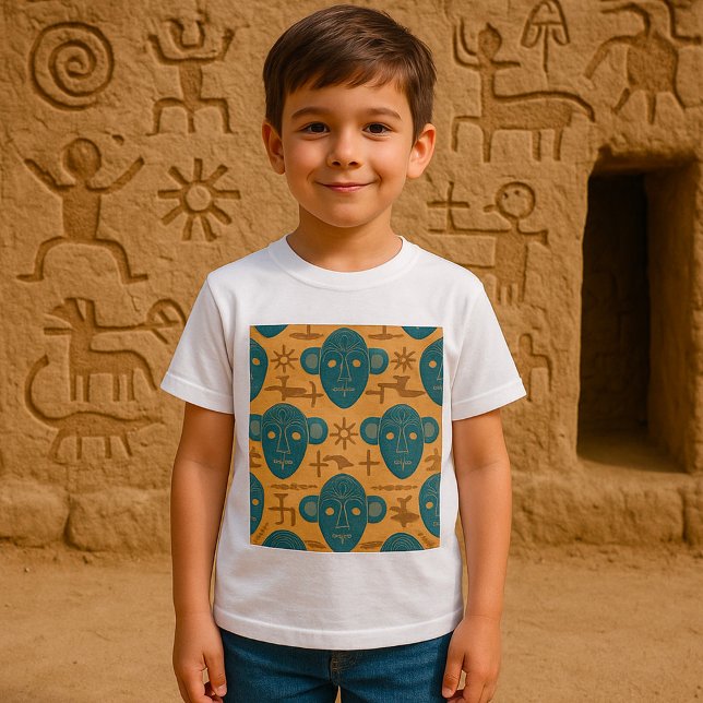 Camiseta Máscara Tribal - Padrão do Rosto Étnico Africano (Criador carregado)