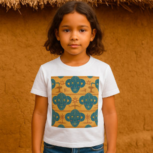 Camiseta Máscara Tribal Padrão Facial Étnico Africano