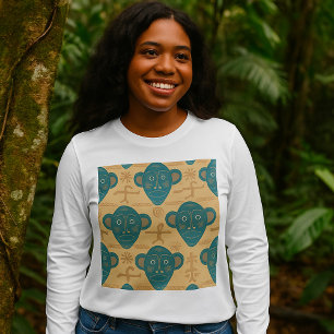 Camiseta Máscara Tribal Padrão Facial Étnico Africano