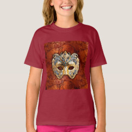 Camiseta Máscara veneziana luxuosa sobre fundo de ferrugem 