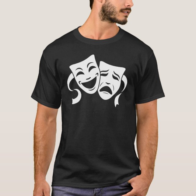 Camiseta Máscaras Brancas de Teatro de Comédia e Tragédia   (Frente)