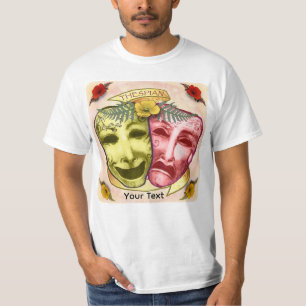 Camiseta Máscaras de Ator Amarelas Vermelhas
