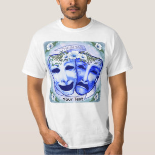 Camiseta Máscaras de Ator Azuis
