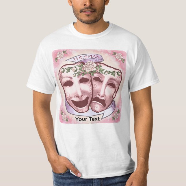 Camiseta Máscaras de Ator Rosa (Frente)