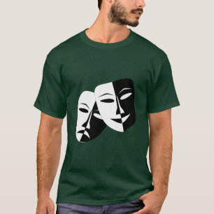 Camiseta Máscaras de Comédia de Drama Simples Atuando
